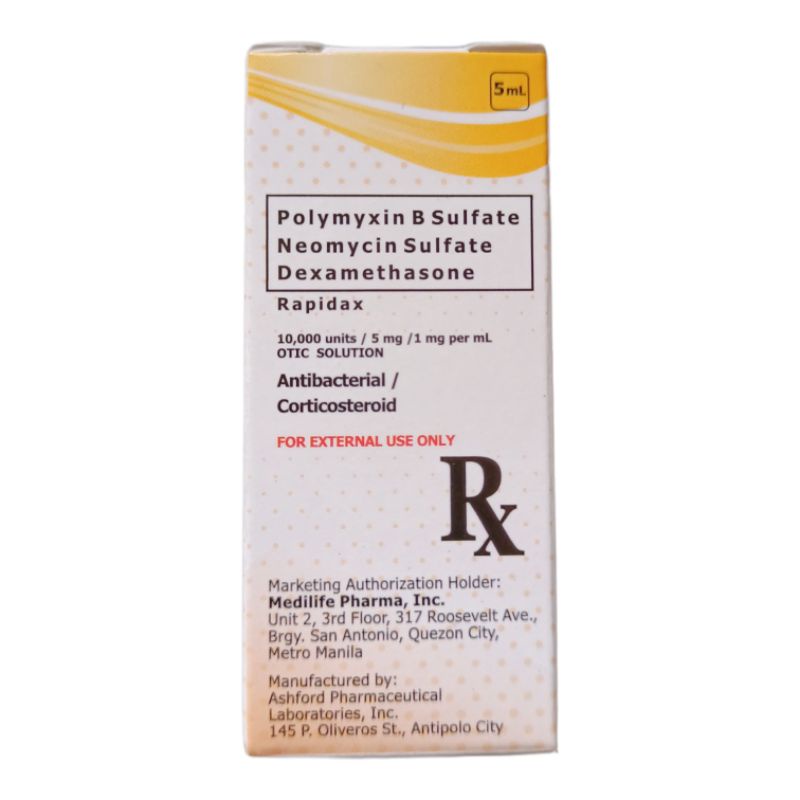 RAPIDAX Polymyxin B Sulfate / Neomycin Sulfate / Dexamethasone Sodium ...